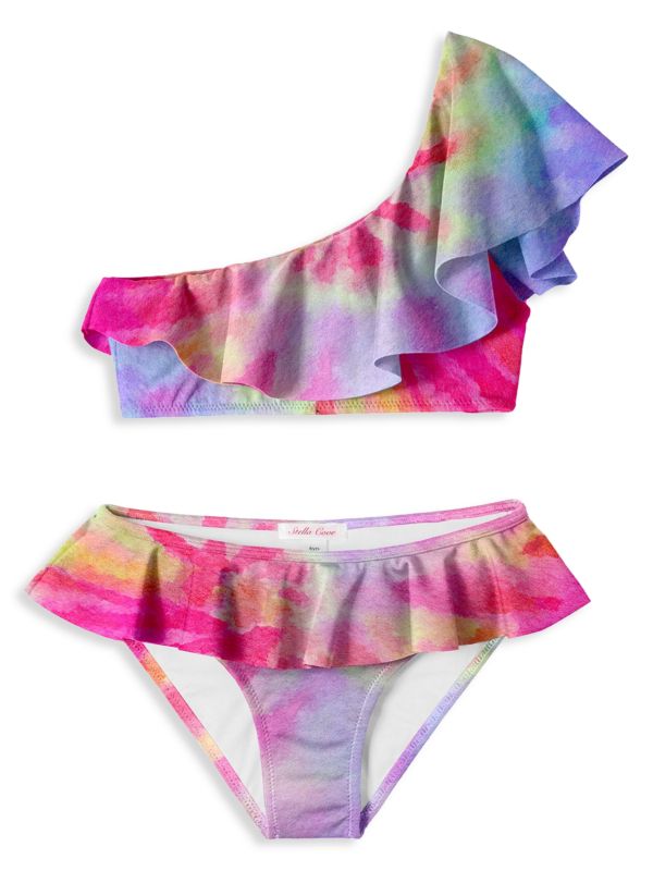 Stella Cove Little Girl's & Girl's 2-Piece Tie-Dye Bikini Top & Bottom Set